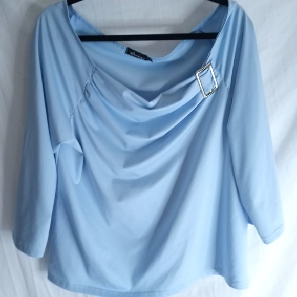 Womens 1X Yonique Blue Sky Shirt - Picture 9 of 12